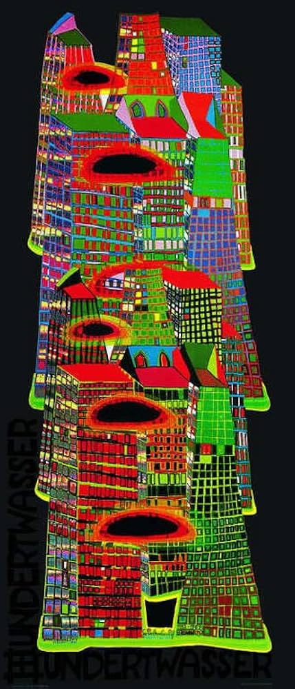 フンデルトヴァッサー　ポスター　額付き　HUNDERTWASSER フンデルトヴァッサー ポスター 額付き HUNDERTWASSER フンデル